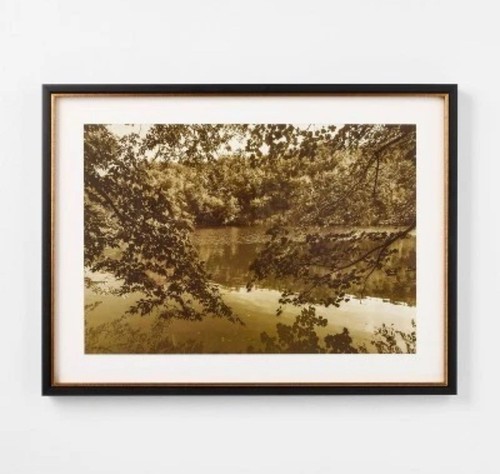 24"x18" Abstract Lake Framed Wall Art - Threshold designed with Studio McGee