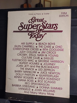 1980's Songbook Great Super Stars 1984 Piano Guitar Pop Rock Country 256 PGS VG