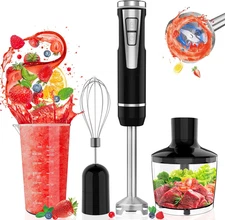 Cordless Immersion Blender Handheld: 4-in-1 Cordless Hand Blender with 500ml Cho