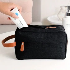 Travel Toiletry Bag for Men Women Shaving Organizer Shower Bag Dopp Kit Zipper