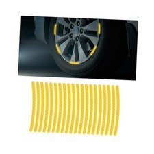 20PCS Reflective Car Wheel Decorative Stripe Stickers, Fluorescent Auto Yellow