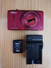 Nikon COOLPIX S9500 Compact Digital Camera Red 22x Zoom Wi-Fi Tested