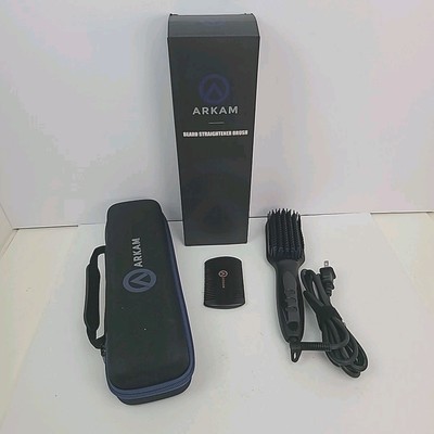 Beard Straightener Brush Premium Men Black By Arkam Open Box 