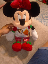Disney Store Minnie Mouse Christmas Holiday Plush Stuffed Animal 2016 Medium