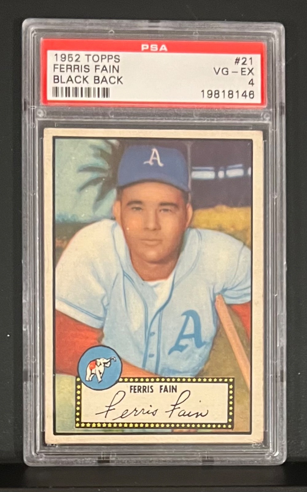 1952 Topps Ferris Fain Black Back #21 PSA4