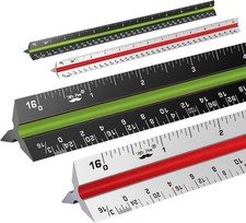 Mr. Pen- Architectural Scale Ruler, 12 Inch, 2 Pcs, Black White