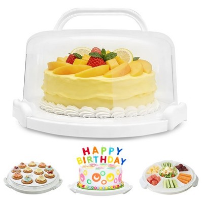 Plastic Cake Carrier with Lid and Handle, Multipurpose Cake Stand Holder Cont...
