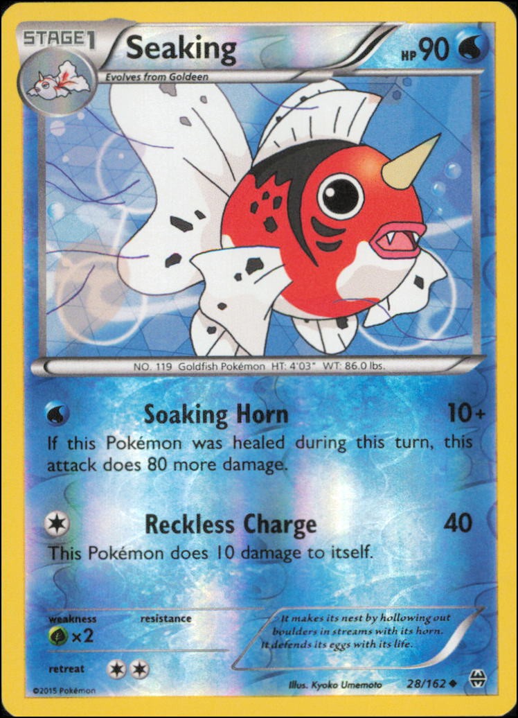 Pokemon - Seaking #28/162 - BKT Uncommon