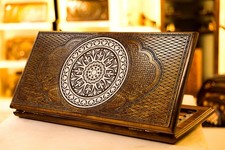 Wooden Handmade Ornamental Backgammon Game Set Wood Armenian Custom Nardi