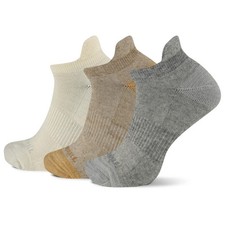 Unisex Trekker Outdoor Low Cut Tab Sock 3 Pair Pack, Tan Assorted, M/L