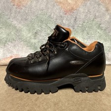 Vtg Y2K Skechers Tredd Jammers Womens Size 8 Black-Orange Chunky Shoes Lace Up
