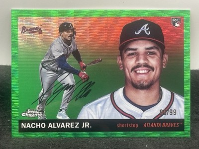 2025 Topps Chrome Platinum Nacho Alvarez Jr. Green Wave Refractor RC SP #220