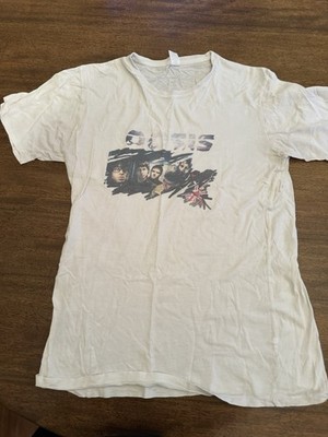 Oasis Liam Noel Gallagher Men's White Cotton Ringer T-shirt Medium Retro