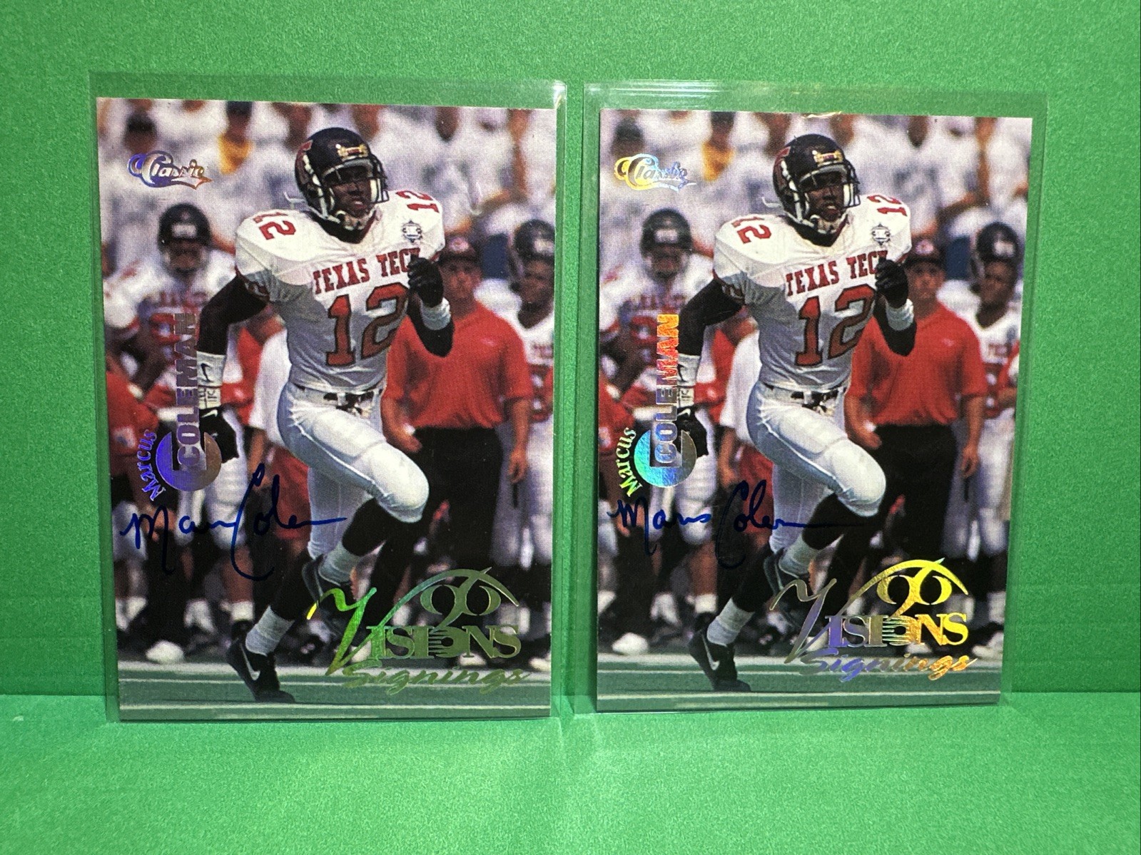 1996 Classic Visions Signings - Autographs 2 Marcus Coleman Gold Foil (AU, RC)
