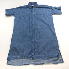 Madewell Small Drop Hem Mini Shirt Dress Women's Dress Chambray Blue G5302