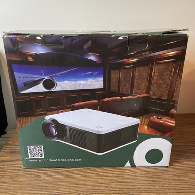Apollo Xd5120 LED Smart Projector Home Theater W Ceiling Mount. Used Once Bundle