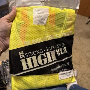 Erb S383P Class 2 Mesh Contrasting Trim Safety Vest Lime, Hi-Viz, 3X-Large