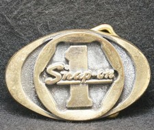 XA05155 VINTAGE 1970s  SNAP-ON  TOOL COMPANY ADVERTISEMENT BRASS BELT BUCKLE