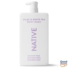 Native Body Wash for Women Men - Lilac White Tea - Free with Pump - 36 fl oz