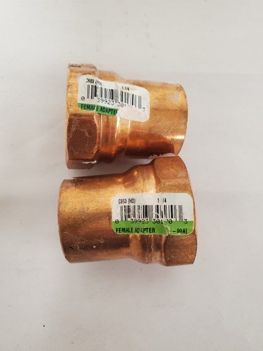 *2* NIBCO 1-1/4 in. Copper Pressure Cup x FIP Female Adapter Fitting (C603HD114)
