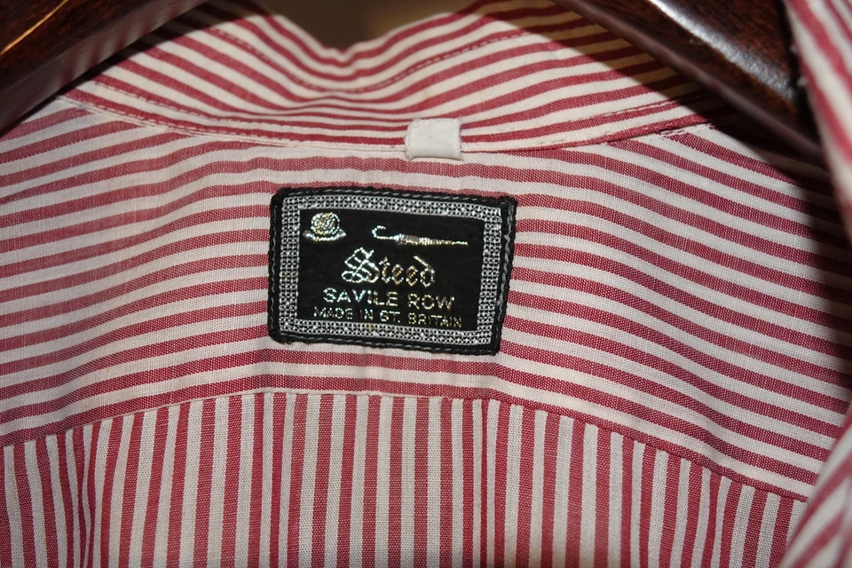 Bespoke 1970s Steed Savile row striped Shirt, Handmade - Image 3 of 4
