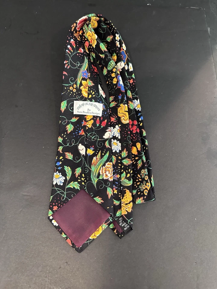 Corbata Vera Bradley Tavern on the Green para hombre de colección alrededor de 1990 fina Foto 4 de 4