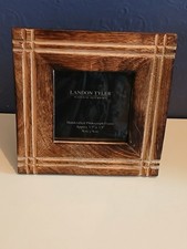 PYROGRAPHY WOODEN 6"x6" FRAME FOR 3.5"x3.5" PHOTO VGC USED RUSTIC