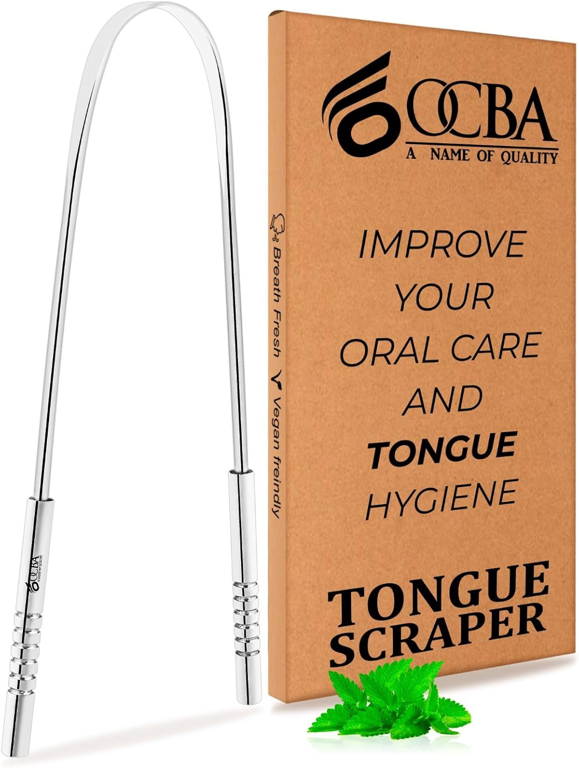 Tongue Scraper for Oral Health Natural Silver Tongue Cleaner Rustproof Use after