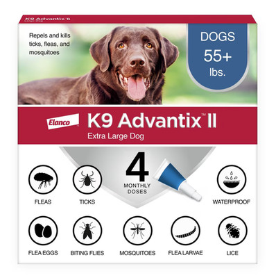 K9 Advantix II for Extra Large Dogs Over 55lbs 4 Monthly Dose 4103