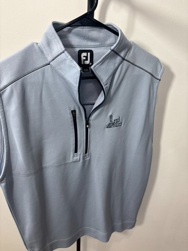 ootJoy Prairie Dunes Country Club Golf Vest Mens Medium Gray Full Zip
