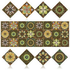 24-Pack Peel and Stick Backsplash Tiles, Moroccan Talavera Tile Stickers Wate...