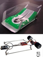 Mid-America 4 Rail Wing Car chassis w/Brushless 6500KV Motor RTR 1/24 Slot Car