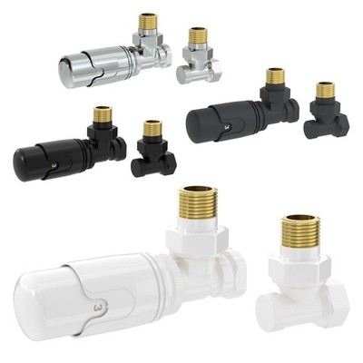 1/2'' Heizkörper Thermostatventil Rücklaufverschraubung Set Ventil Thermostatkopf