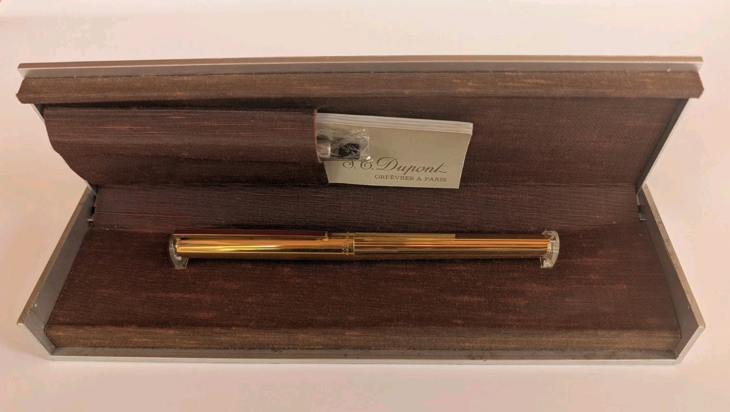 S.T. Dupont Classique Vermeil Vintage Anni '70 Argento 925 Pennino 18K FULL SET