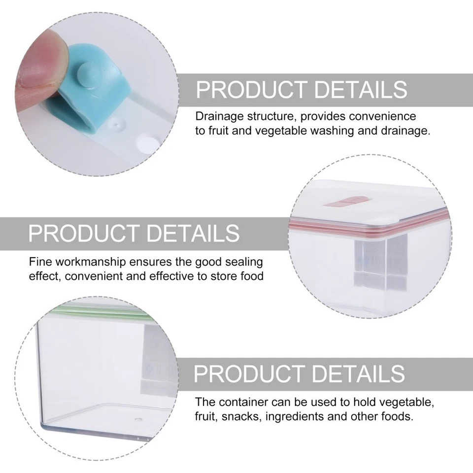 3pcs frische Box Mehrzweck -Konservierungsbox Gemüse Obst Obst Aufbewahrungsbox - Bild 3 von 4
