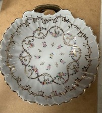 Vintage Amart Crossed Arrows Rose Floral Gold Catchall Bowl Dish