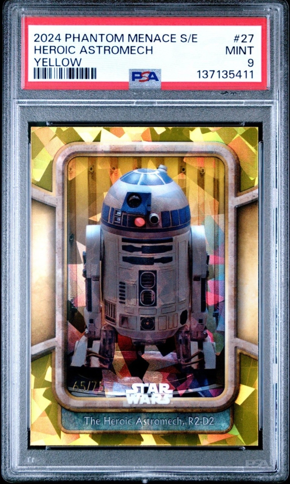 2024 R2-D2 R2D2 PSA 9 TOPPS CHROME SAPPHIRE STAR WARS HEROIC ASTROMECH /75