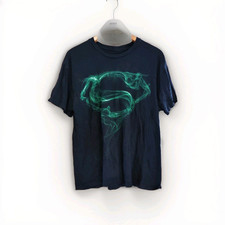 Superman Shirt Mens M Black Green Smoke Shield Graphic DC Comics Tee Superhero