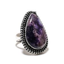 Russian Charoite Gemstone Handmade 925 Sterling Silver Jewelry Ring Size 8 r526