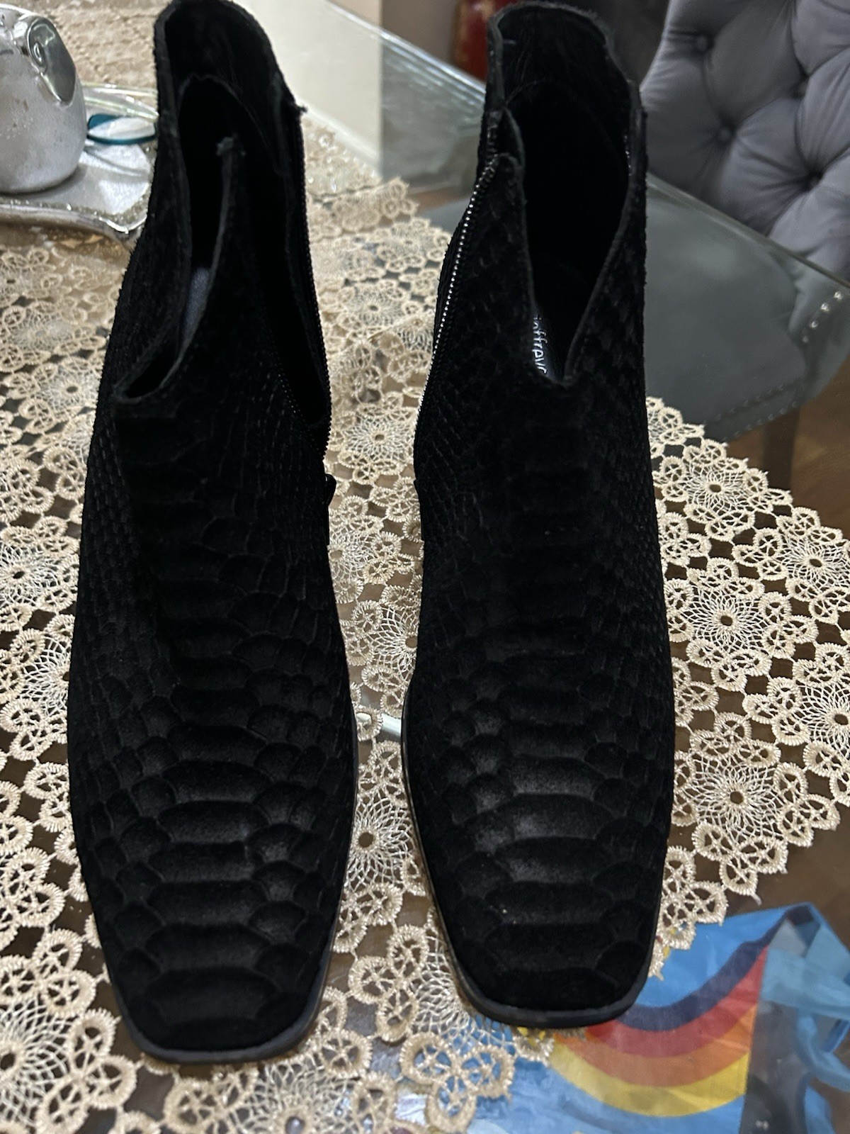 Jeffrey Campbell black suede ankle booties Size 7 - image 3