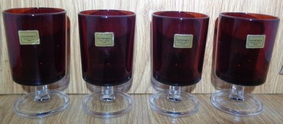 Luminarc Franche Arcoroc 4'' Tall Ruby Red Wine Glasses with Stickers Set of 4
