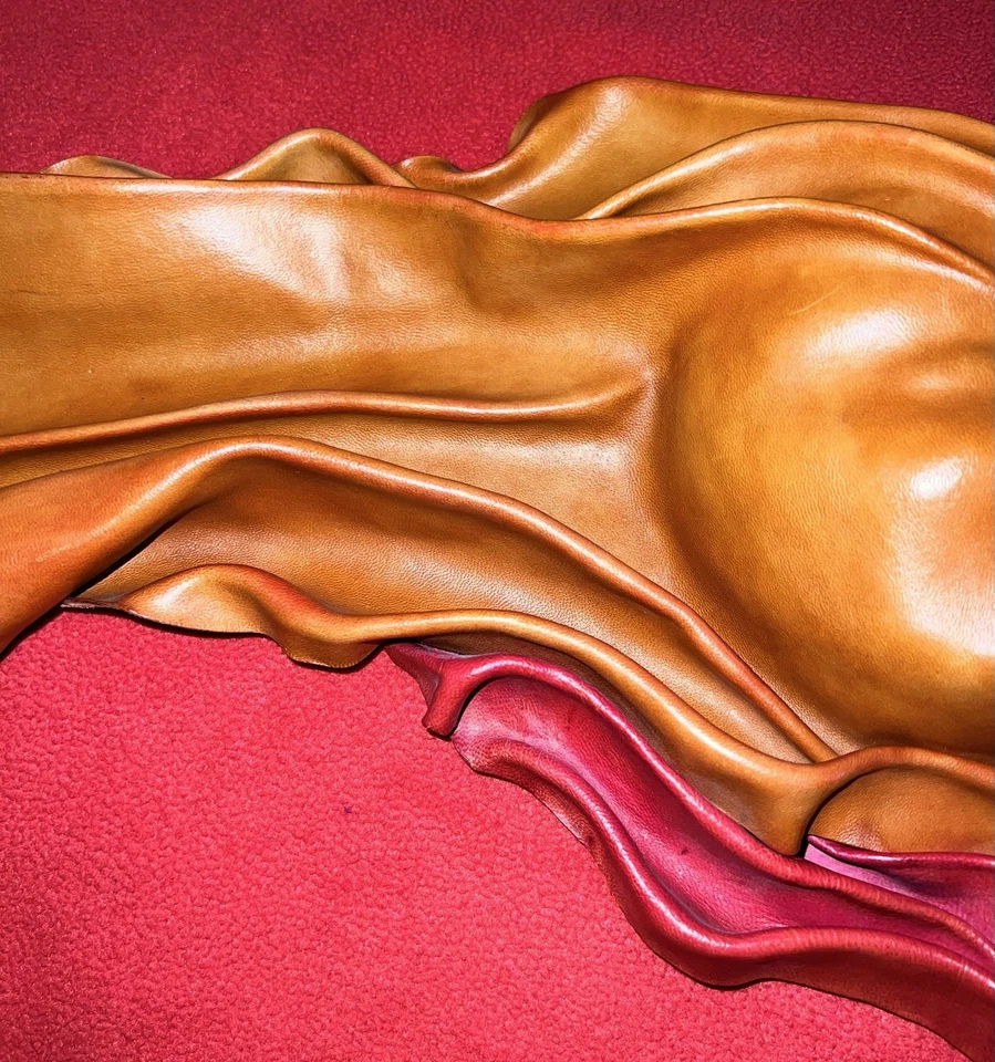 Italian Leather Wall Art Face Profile Women Shape Vintage Handmade 18x12” 8 Oz - Image 2 of 4