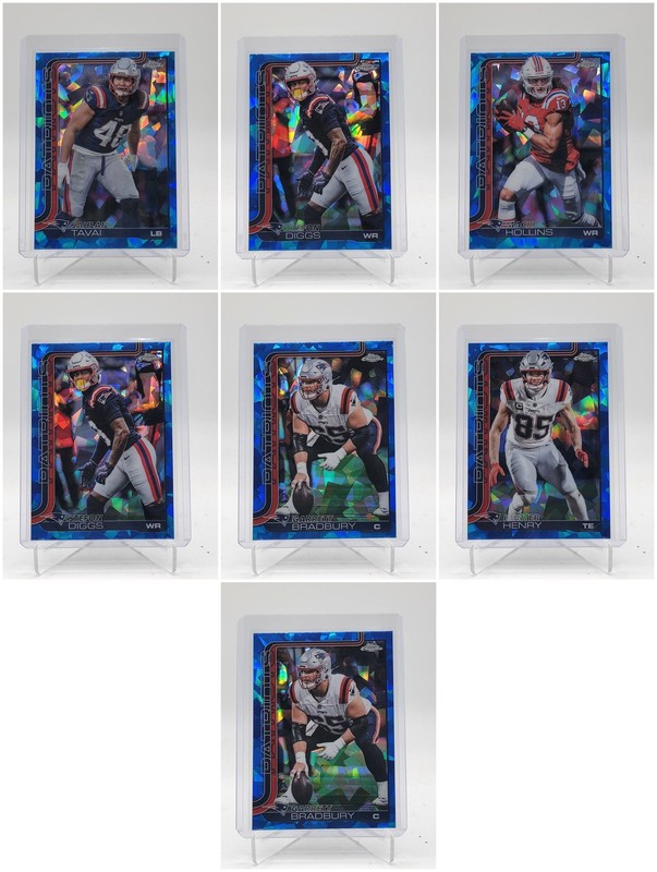 [7] DIGGS HENRY TAVAI HOLLINS 2025 TOPPS CHROME SAPPHIRE REFRACTOR Q6638