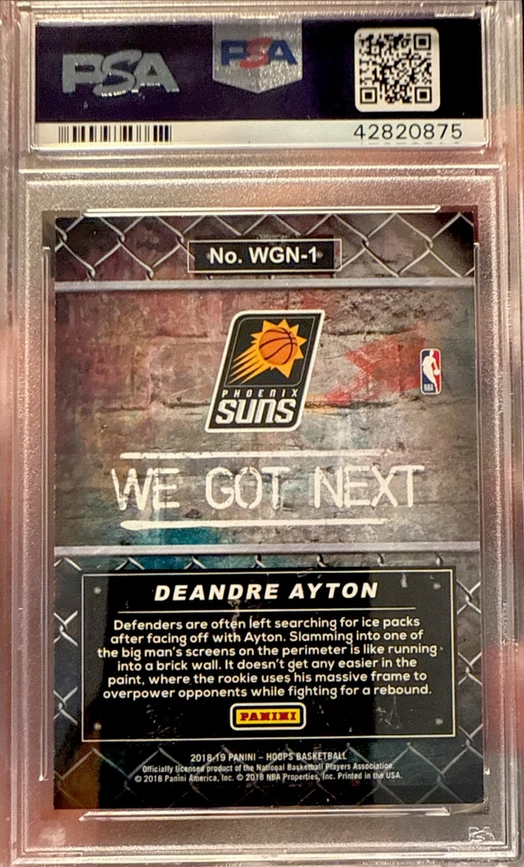 2018 Panini NBA Hoops Artist Proof GOLD Rookie DeAndre Ayton PSA 10 Gem #5/10 - Image 3 of 3