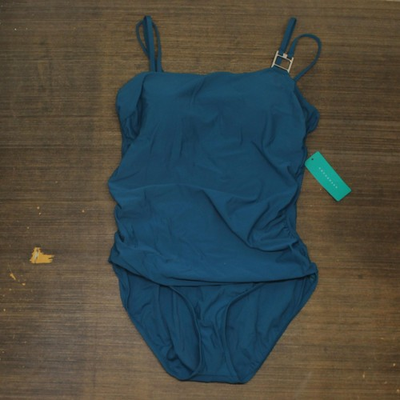 #ad Aqua Green UPF 50 Double Strap Asymmetrical One Piece Swimsuit 677452 S XL $3.90