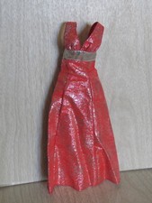 VTG 1975 Barbie Brocade Dreams Pink Coral Floral Dress Gown 70s Superstar