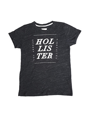 Hollister California Unisex Grafik Baumwolle T-Shirt Gr. M schwarz