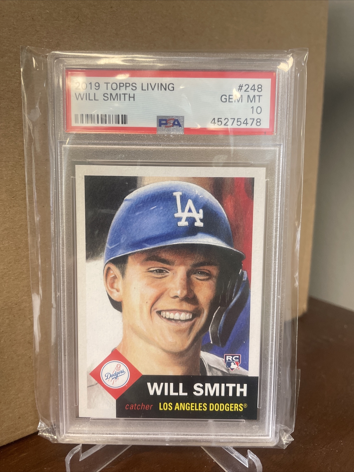 WILL SMITH 2019 Topps Living Set #248 LA Dodgers PSA 10 GEM-MINT Rookie RC!