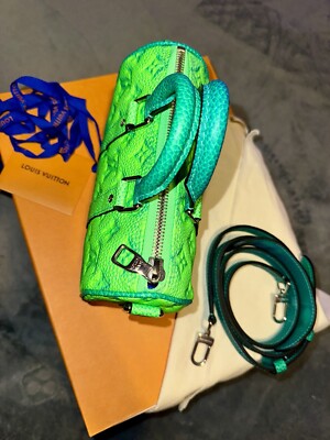 NEW Louis Vuitton Virgil Keepall XS Taurillon Illusion Blue/Green