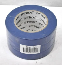 Lot of 3 Stikk Blue Painters Tape Rolls 1" x 60 yds Masking Tape HTVRONT